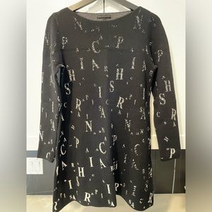 Sarah Pacini scattered letter one size dress